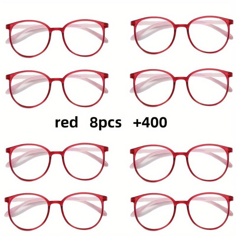 8 Pairs of Blue Light Protective Reading Glasses Male and Female Durable Lenses Suitable for Digital Screens