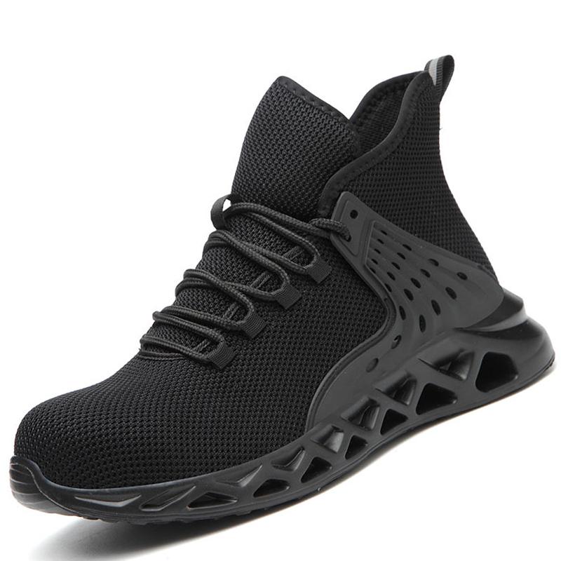 Indestructible Ryder Shoes Men Steel Toe Cap Work Safety Shoes Puncture-Proof Lightweight Breathable Sneakers Black Work Boots