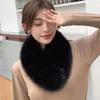 Новый зимний меховой воротник для волос, шарф из искусственного меха, однотонная шаль, женский меховой шарф, манишка из искусственной шерсти