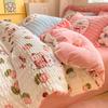 Thickened Winter Warm Milk Velvet Four-piece Set Jacquard Small Fresh Bed Sheet Quilt Cover Three-piece Set