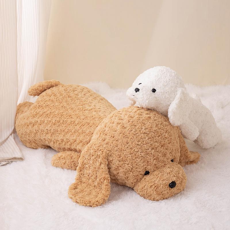 42cm-118cm Simulation Huge High Quality Soft Teddy Dog Plush Doll Pillow Brown White Long Plush Animal Plush Toy Home Decoration