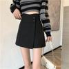 Women's High Waist Wide-Leg Skirt-Pants: 2025 Spring/Summer A-Line Faux Two-Piece Shorts Suit
