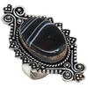 Gray Botswana Agate Gemstone Handmade Silver Jewelry  "7"