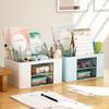 Creative Transparent Drawer Storage Box Desktop Cosmetics Organizer Student Large Capacity Pen Holder School Office Stationery Supplies