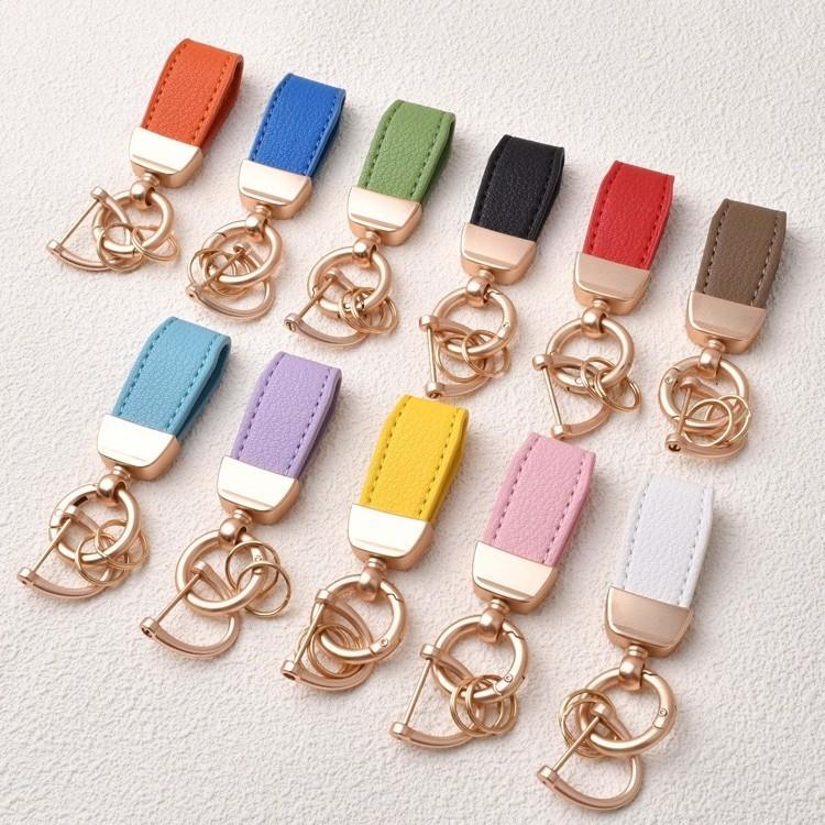 Cute Small Keychains for Women Rose Golden Metal Ring Clasp Keychain with Mini Screwdriver Bag Decoration Pendant