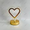 Heart-shaped Acrylic Table Lamp Ambient Desk Light Tricolored USB Rechargeable LED Color-changing Night Light for Home Decor
