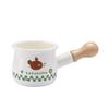Toyo Enamel Kazukuma Enamel Chip Milk Pan, White, Size: Approx. W19.5 X D10.5 X H8.8 Cm, KAZ-2403