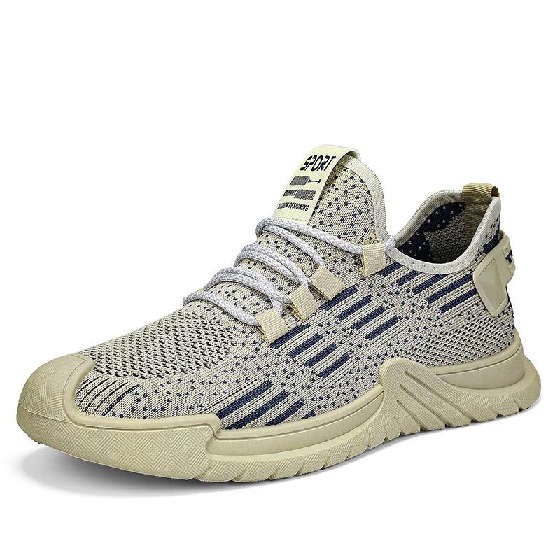 Fashion Spring and Summer New Mesh Breathable Men's Shoes with Soft Soles and Anti Slip Running Sports and Leisure Shoes, Thin Version