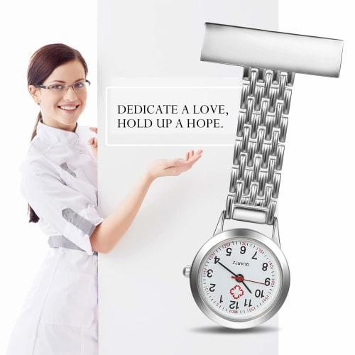 Lancardo Pocket Watch, Nurse Watch, Pin-Mounted, Easy-to-Read, Inverted Dial, Cute Design, Perfect for Nurses and Caregivers, Unisex, Preset, Birthday