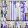 Blue Curtains for Living Room Luxury Butterfly Blackout Window Curtain for Bedroom Semi-Shading 2 Pieces Set Room Cortina Custom
