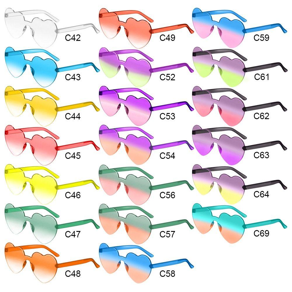 Adults Colorful Candy Color Party Sun Glasses Shades Heart Glasses Heart-shaped Sunglasses