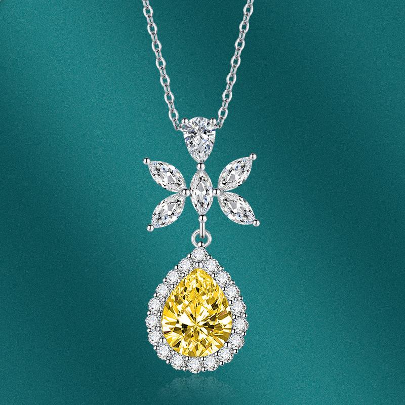 BELLA BOX Paraiba Pear Shape Pendant Necklace Multiple Colour Fashion Wedding Engagement Jewelry