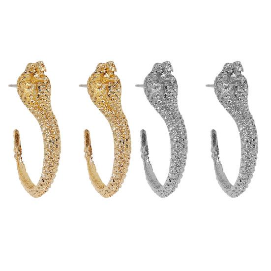 1 Pair Women Earrings Vivid Appearance Gift Alloy Chic Fashion Women Snake Shape Stud Earrings Jewelry Accessories