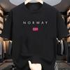 NORWAY Men's Short-sleeved T-shirt with Round Neck and Print, 100% Pure, Sporty, Casual, Loose-fitting, with Summer Print