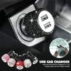 New Bling USB Car Charger 5V 2.1A Adapter Pink Auto Decor Car Styling Diamond Car Accessories Interior for Woman