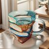 Painted Book Coffee Mug 11oz Novelty 3d Painted Books Coffee Mug Unique Colorful Resin Books Stack Coffee Cup Collection Gifts
