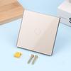 1/2/3Gang Touch Switch 1Way Type-C Usb Wall Sockets Light Switch With Power Sockets Glass Panel Gold
