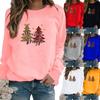 Women Autumn and Winter Christmas Printed Pullover Blouse Casual Sweatshirt Long Sleeve Tops T-shirt Ladies Round Neck