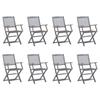 Day and Night - Day and Night Folding Garden Chairs 8 Units and Cushions Solid Acacia Wood