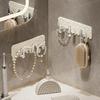 Cream-style Non-drilling Three-link Hook, Strong Seamless Adhesive, Bathroom Wall Coat Hook, Row of Miscellaneous Storage Hook