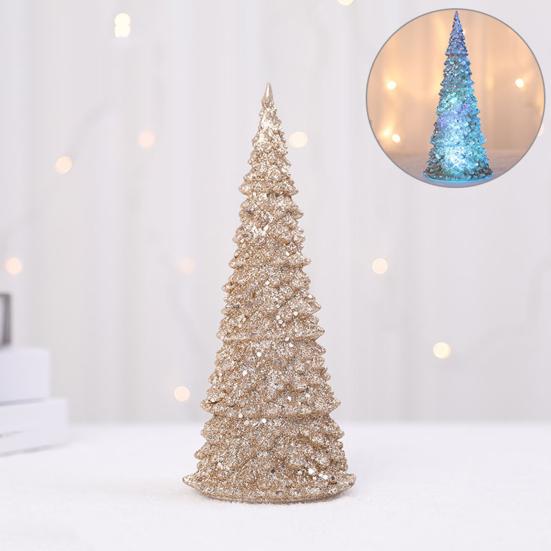 27CM Light Up Christmas Tree Colorful Lighting Battery Operated Holiday Home Decoration Acrylic LED Desktop Xmas Tree Lamp Ornament