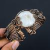 Moonstone Pure Copper Wire Wrapped Handmade Jewelry Bangle Bracelet Adjustable For Her
