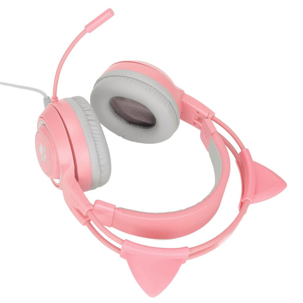 SYG25 Cat Ear Gaming Headset USB+3.5mm Plug Gaming Headphone Supports Volume Adjustment Microphone Mute