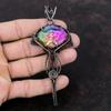 Rainbow Solar Quartz Druzy Pendant Copper Wire Wrapped Pendant Handmade Elegant Jewelry Boho Hippie Pendant Gemstone Copper Jewelry For Gift