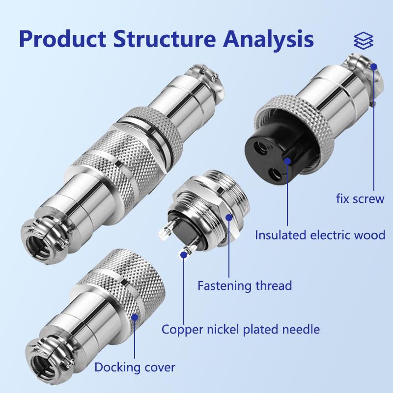 GX12 Connector 2Pin 3Pin 4Pin 5Pin 6Pin 7Pin Male & Female 12mm Panel Aviation Plug Circular Connector Socket