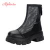 Fashion Aphixta Plus Big Size 42 43 Summer Breathable Platform Boots Lace-up 6cm Thick Sole Women Back Zipper Height Increasing Boots