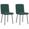 VidaXL Dining Chairs Set of 2 Dark Green Velvet 4101082