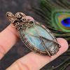 Aquamarine Handmade Copper Wire Wrap Jewelry Pendant 2.76 Y1p19
