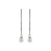 Boucles D'oreilles Luxenter Argent 925 Avec Perle Blanche Finition En Rhodiée - Yedia