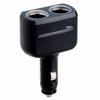 SEIWA Car Supplies Cigarette Socket Extension Distributor Illuminated Socket 2F Dual Socket Matte Black F194