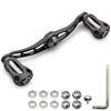 HEIGHTEN Reel Handle with 22mm Knob for Abu Universal Baitcasting Reels Fan Series 115/88mm Shimano, Daiwa, (Black & Gunmetal, 115mm) (863)