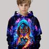Children's Funny Series 3D Digital Print Boy Hip-hop Personality Hooded Sweatshirt