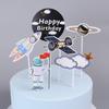 Outer Space Cake Topper Children Kids Birth Party Decor Astronaut Cakes Ornament Spaceman Universe Birthday Cake Decoration