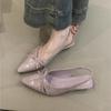 French Niche Bag Head Sandals 2025 New Temperament Elegant Bow Pointed Head Shallow Mouth Empty Foot Shoes