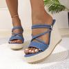 New Women's High Heel Thick Sole Casual Shoes Summer Open Toe Wedge Sandals Fashion Women