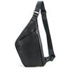 Masa Kawa Genuine Leather Body Bag for Sling Chest Black Ultra-Thin Men, One-Shoulder Bag, Bag, Bag, Slim, Lightweight, Water-Repellent, Popular,