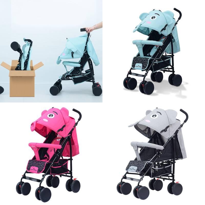 Stroller Ultra Kids Lightweight Foldable Convertible Seat One Button Rotation