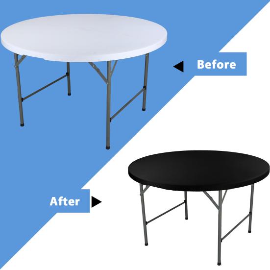 Elastic Round Table Cover Wrinkle-Resistant Fabric Universal Protection Indoor Outdoor Garden Kitchen Dining Tablecloth 120cm-152cm