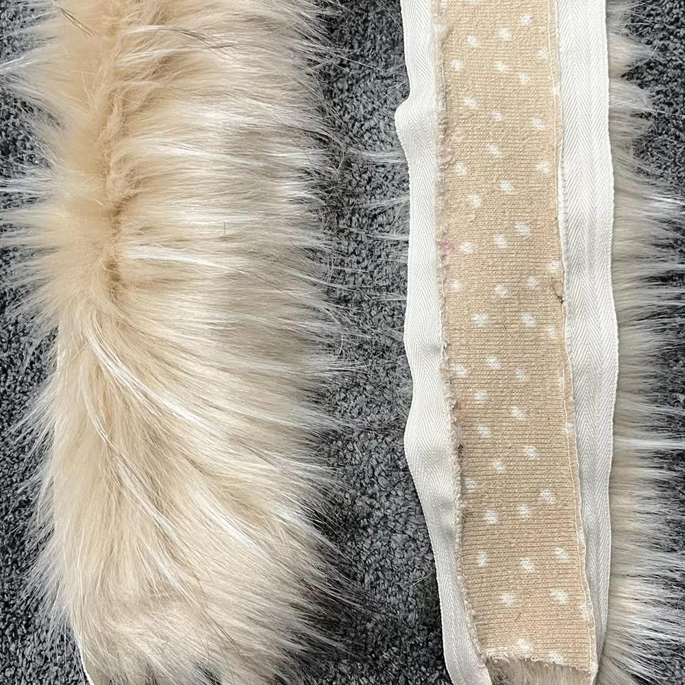 1M Fluffy Trim Imitation Raccoon Artificial Fur Stripe Decoration New Big Fur Collar