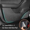 For Tesla Model 3/Y Car Door Anti-Kick Pad Leather Side Door Panel Protective Stickers Trim Anti-Dirty Mat Interior Accessories