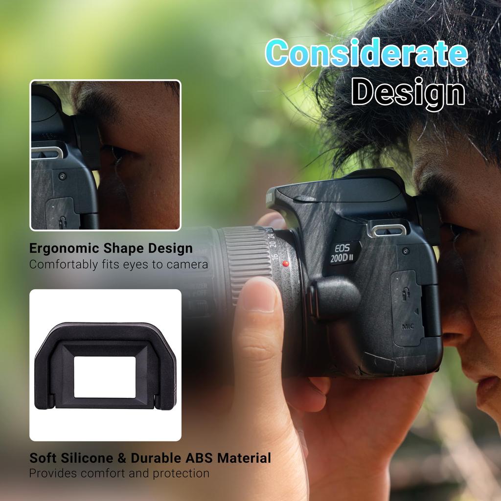 JJC Eyecups for Canon Kiss Ef Compatible (2-Pack) X10, X7i, X7, X6i, X5, X4, X3, X2, 9000D, F, X50, X70, X90,