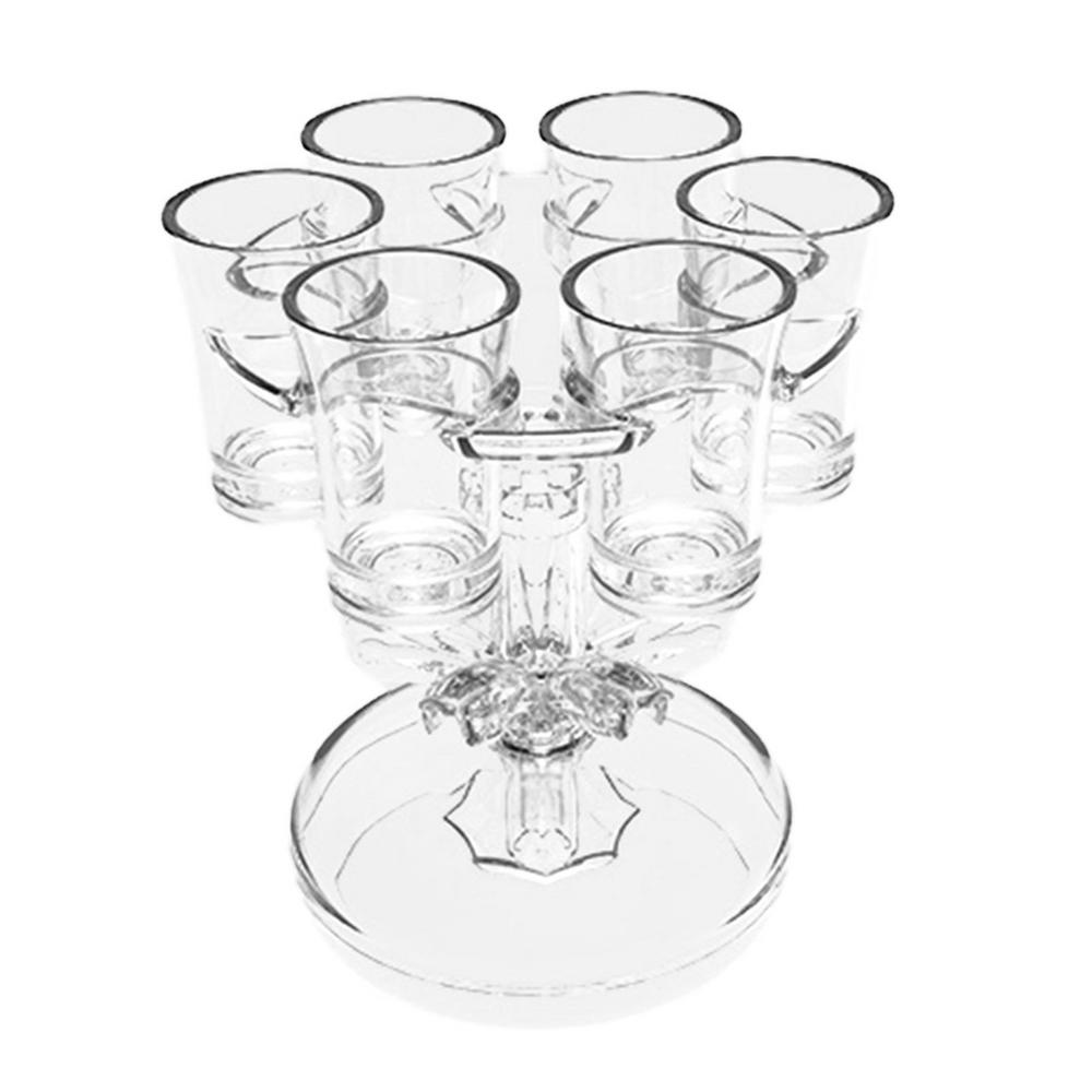 6 Shot Glass Dispenser And Holder Cocktail Dispenser Acrylic Shot Dispenser Whisky Beer Drinks Drinking Tools Wine Pourer