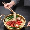 Stainless Steel Instant Noodle Pot Single Person Small Hotpot Double Ear Flat Bottomed Dry Pot Household Gas Seafood Soup Pot