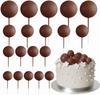 20 Pcs Mini Balloon Cake Topper Decorations with Gold Balls On Sticks - Cake Picks for Birthday, Wedding, and Party Decorations