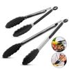LMETJMA Premium Kitchen Tongs Silicone Cooking Tongs 9 12 Inch BPA Free Non-Stick BBQ Cooking Grilling Locking Food Tongs KC0253
