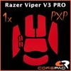 Corepad PXP Grips Razer Viper V3 Pro Grip Tape, 1 Set, Soft Polymer Rubber (Red)